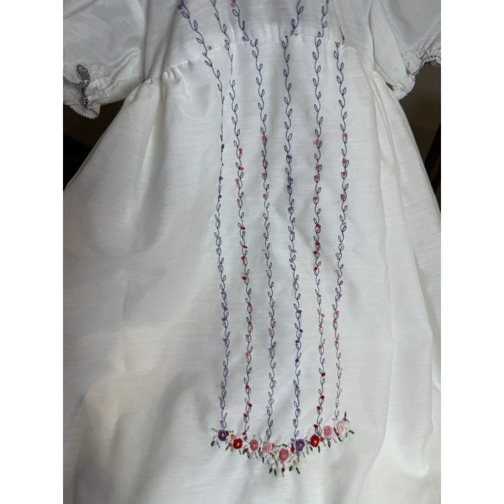 Vintage Cristina Embroidered Christening BAPTISM Bishop Dress 3-6M Argentina
